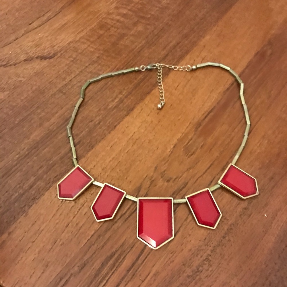 Red and gold statement necklace